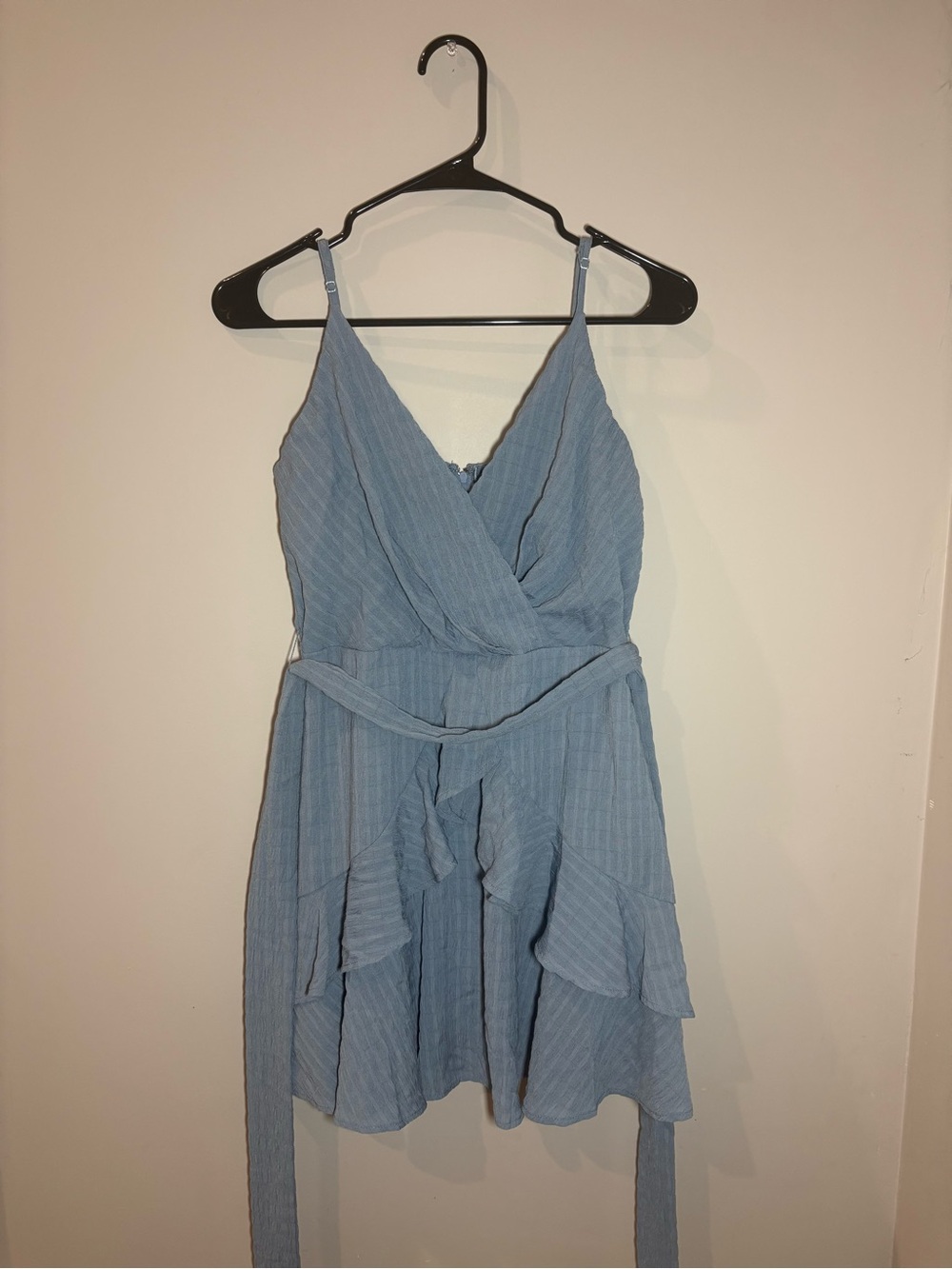 Trixxi Light Blue Spaghetti-Strap Mini Dress